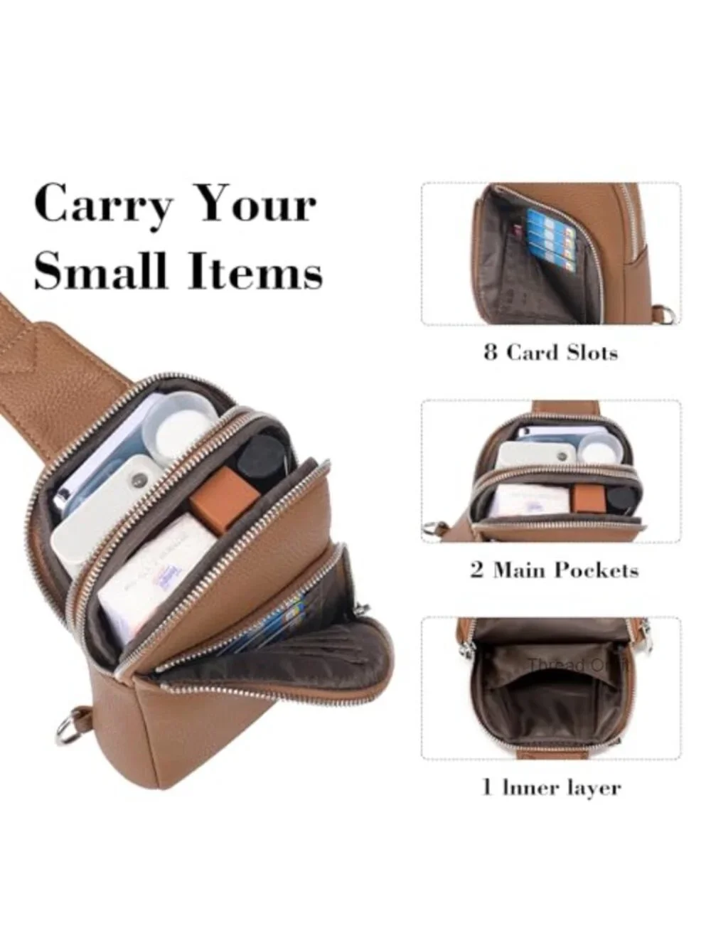 Anti Theft Crossbody Bag with RFID Blocking Sling Purse